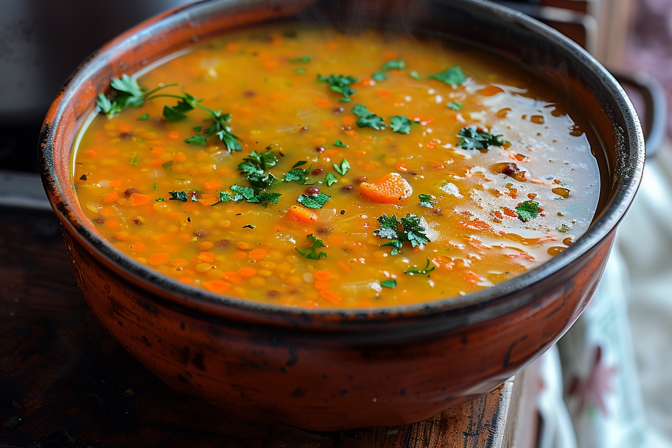 La soupe de carottes et lentilles corail : un délice santé pour tous