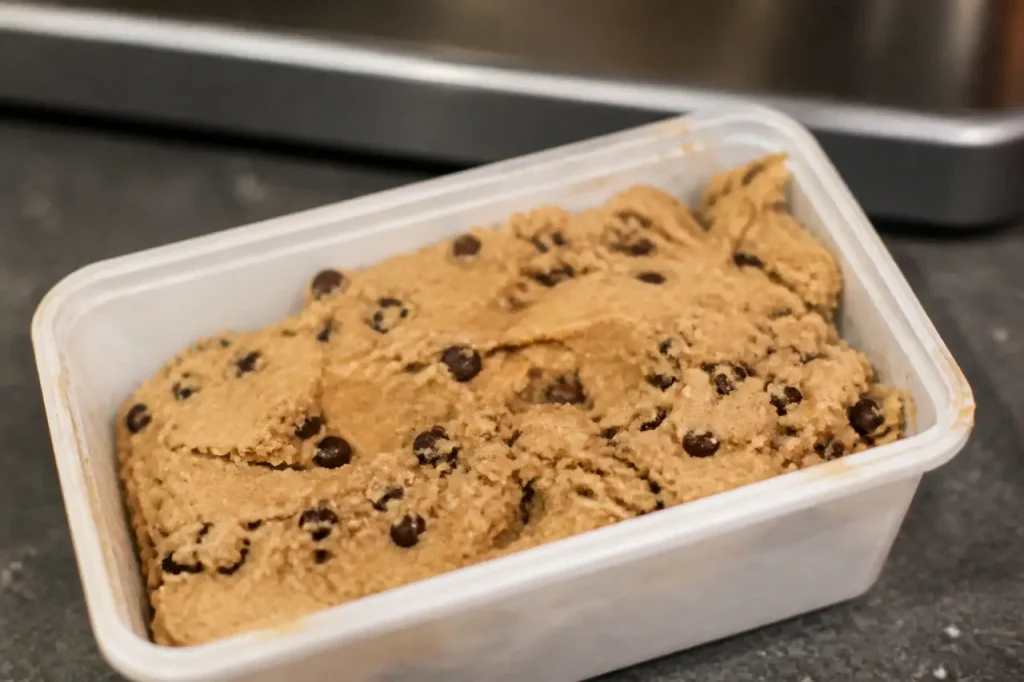 Barquette ouverte de pate cookie aux pepites de chocolat